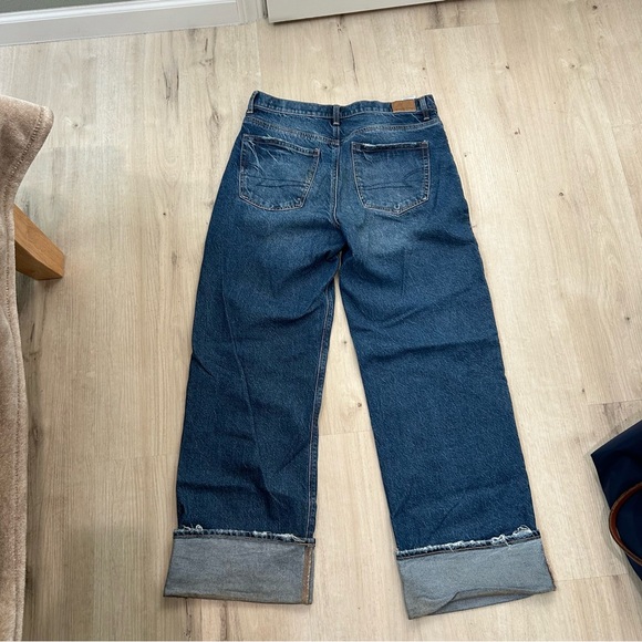 American Eagle Outfitters Cuffed Stovepipe Dark Blue Jeans - Picture 4 of 5